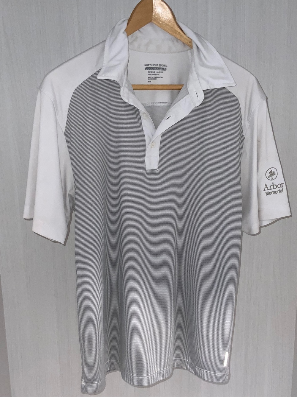 Arbor Memorial Men's Gray & White Golf Polo